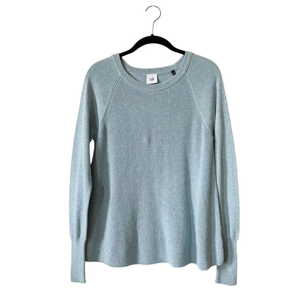 CAbi Style 5133 Sweater Women's Size S Blue Swing Ribbed Long Sleeve Easy Care - Picture 1 of 9